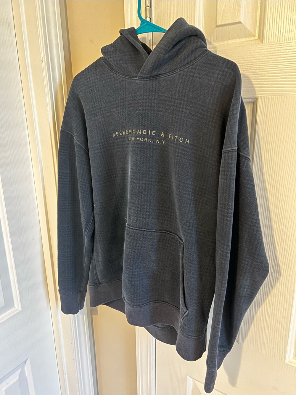 Abercrombie & Fitch Charcoal Gray Logo Hoodie